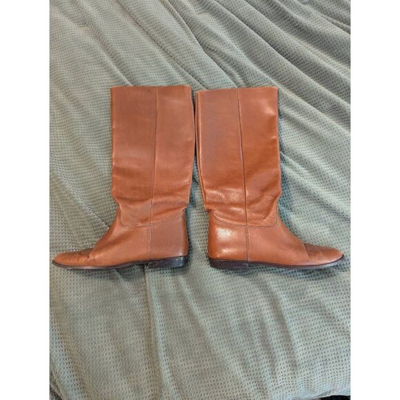 J. Crew Women's Size R-Laney Women's Size 7M Leather Mid Calf Boots Heeled - Picture 1 of 5
